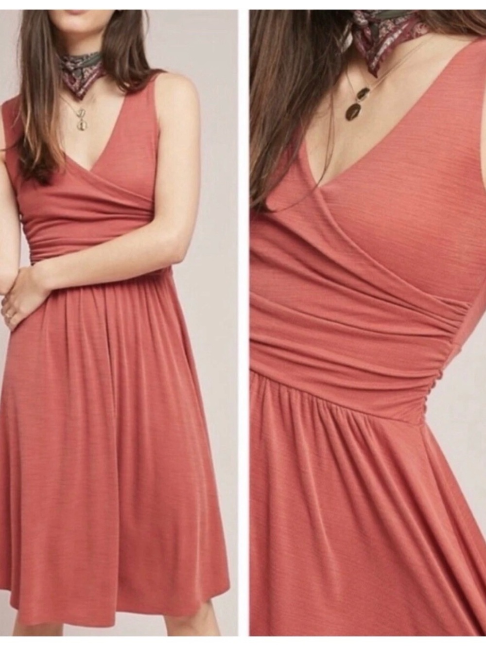 NWT Anthro Maeve Nora Midi Dress in Burnt Orange, Small